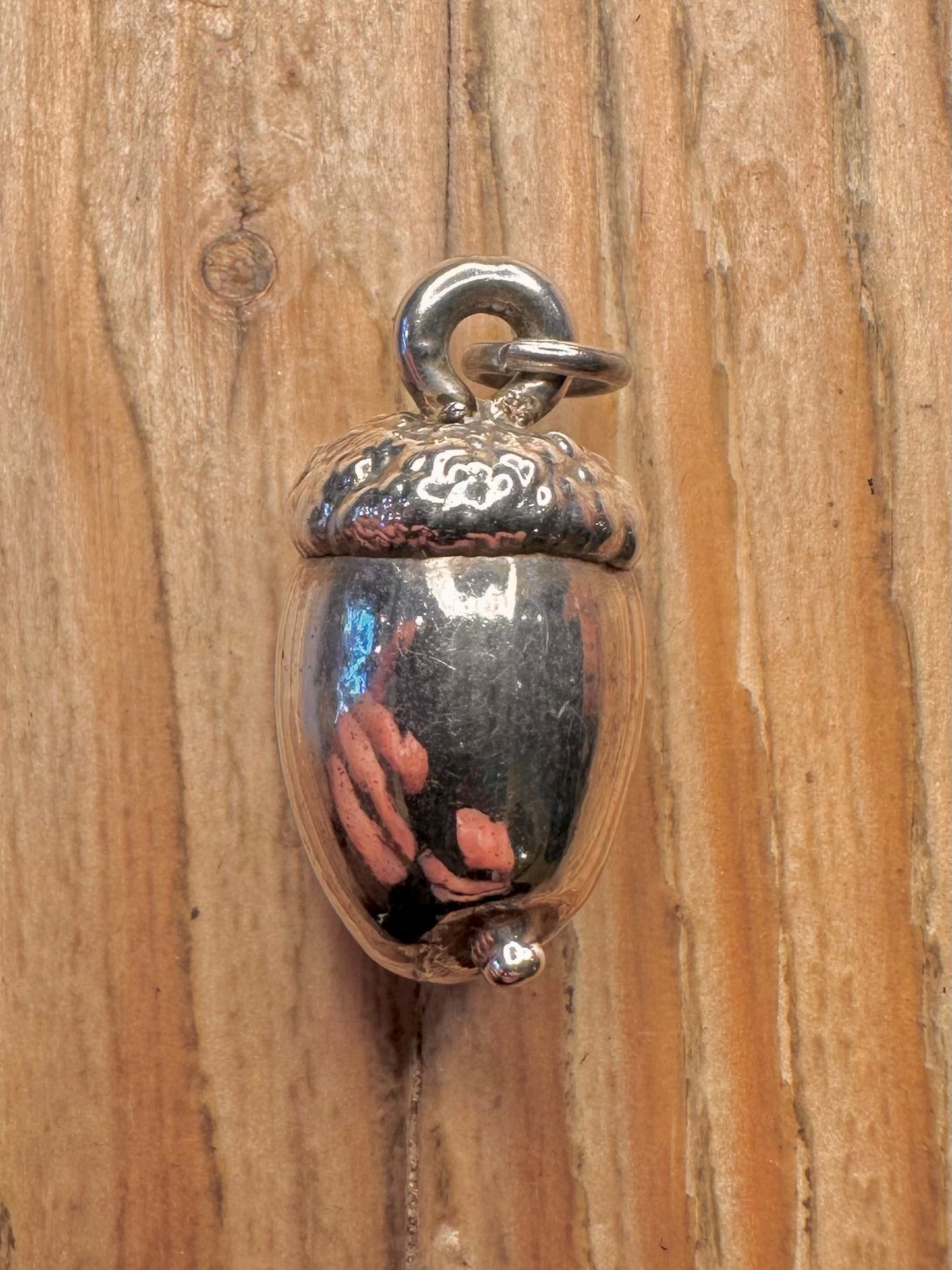 Vintage Acorn 925 Sterling Silver Charm Pendant