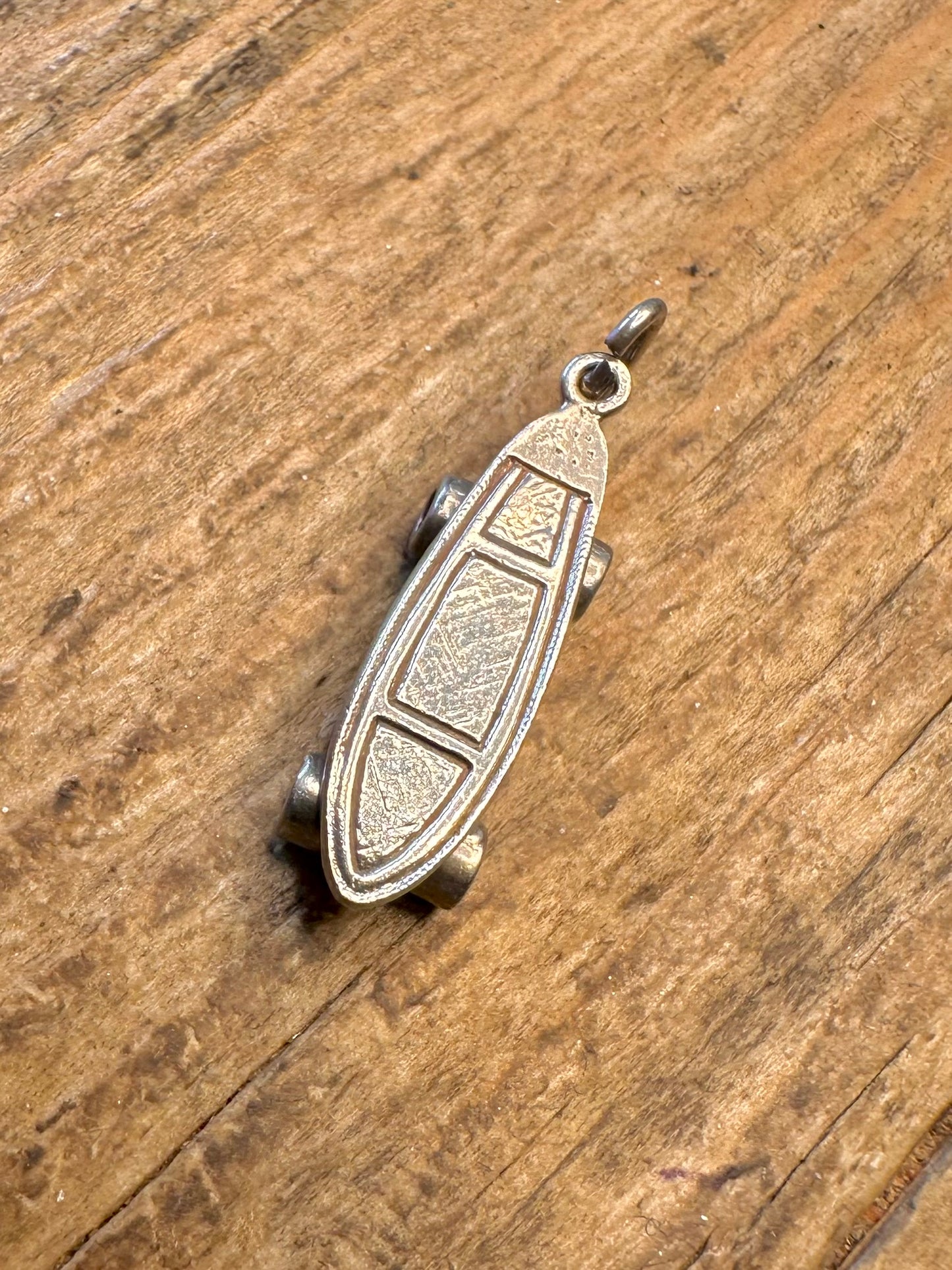 Skate Board Moving Wheels 925 Sterling Silver Charm Pendant