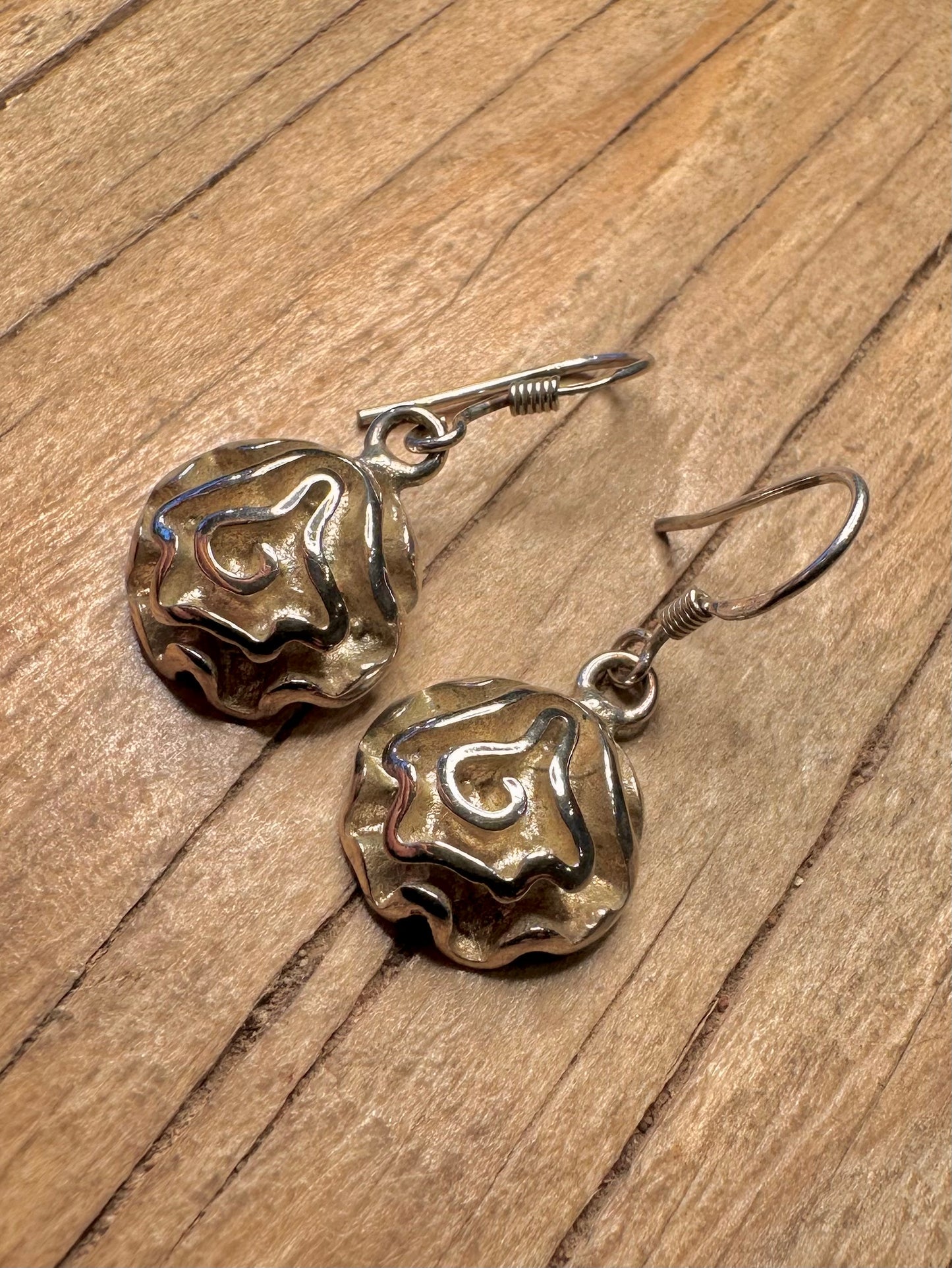 Abstract Dangle 925 Sterling Silver Earrings