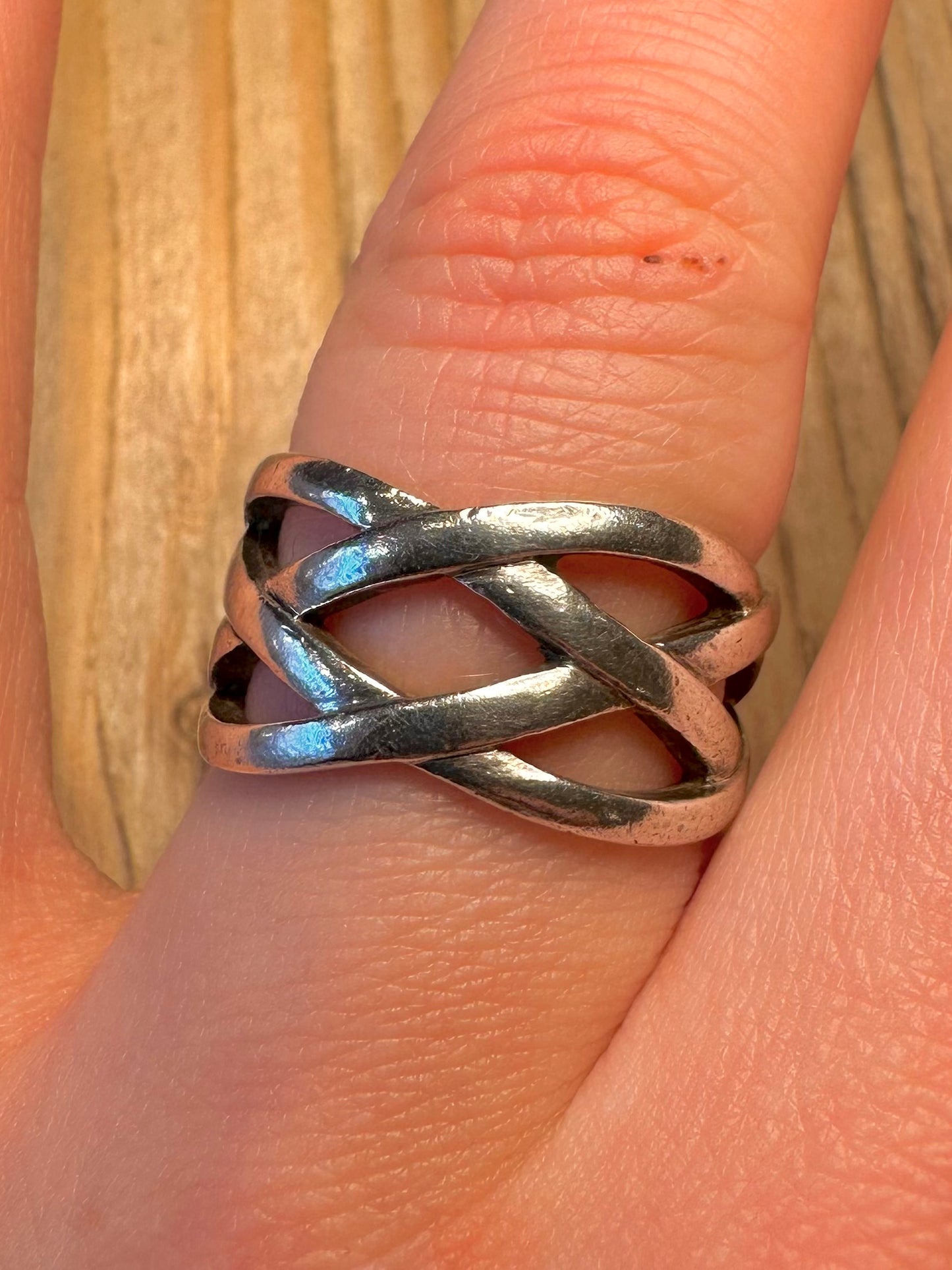 Vintage Tiffany & Co Celtic Weave Band 925 Sterling Silver Size Q Ring