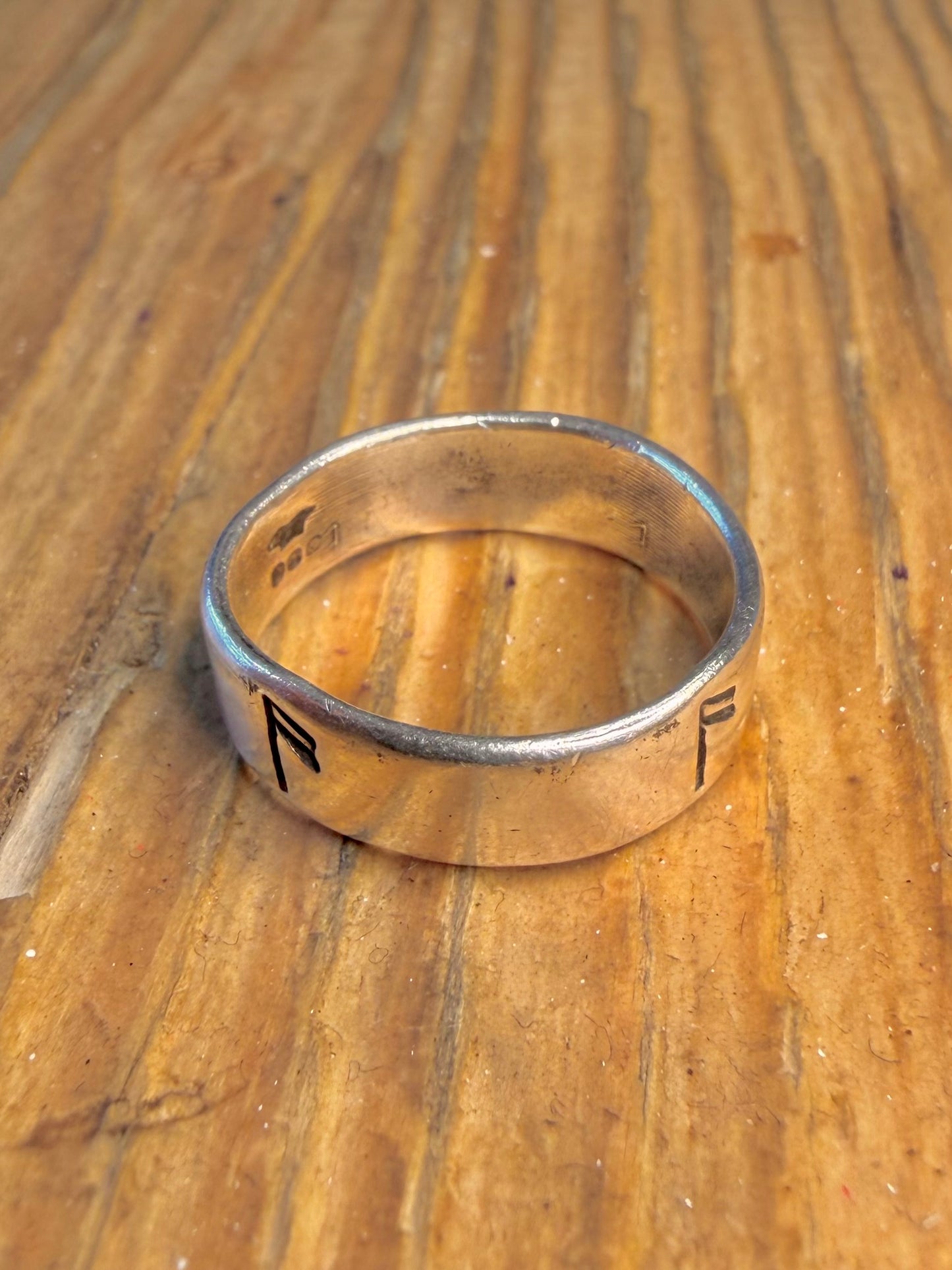 Norse Runes 1988 Band 925 Sterling Silver Size N Ring