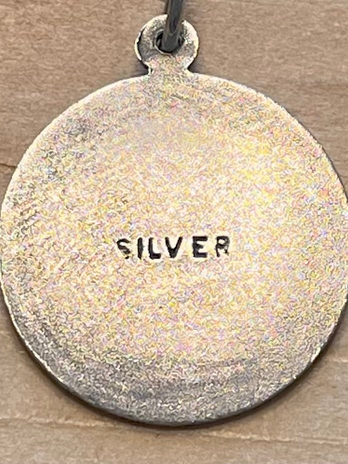 St Christopher Textured Border 925 Sterling Silver Pendant