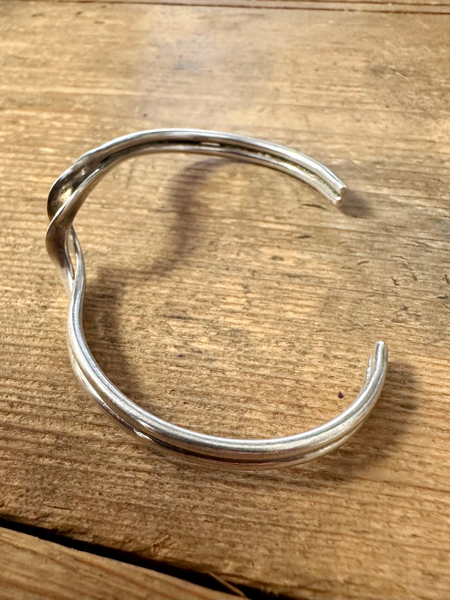 Abstract Twisted Cuff 925 Silver Bangle