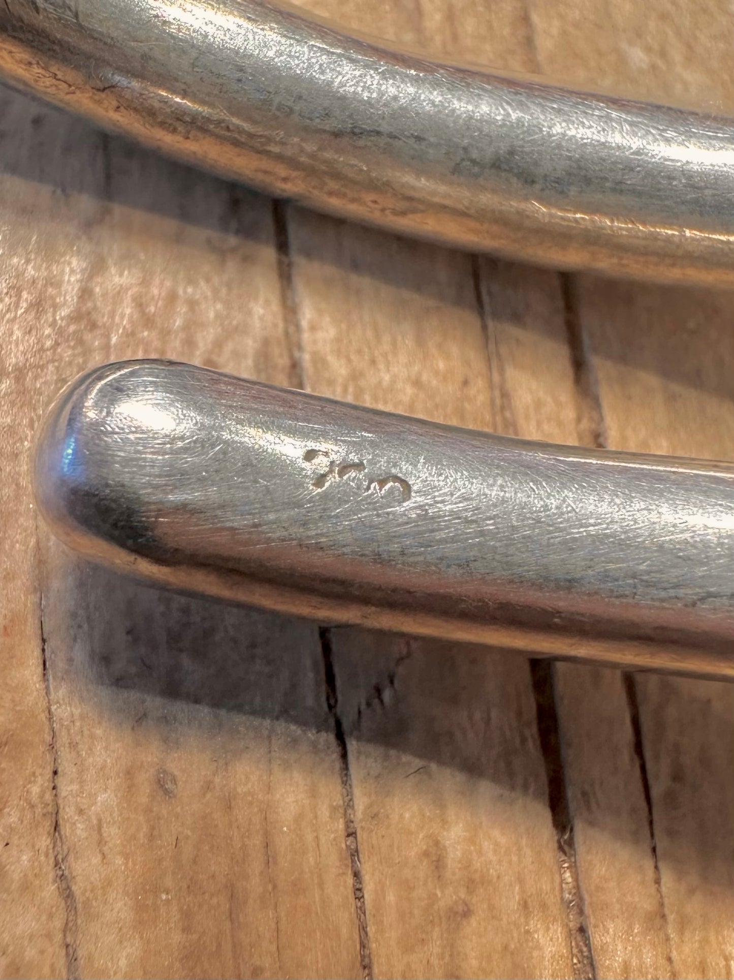 Modernist Overlapping 925 Sterling Silver Bangle