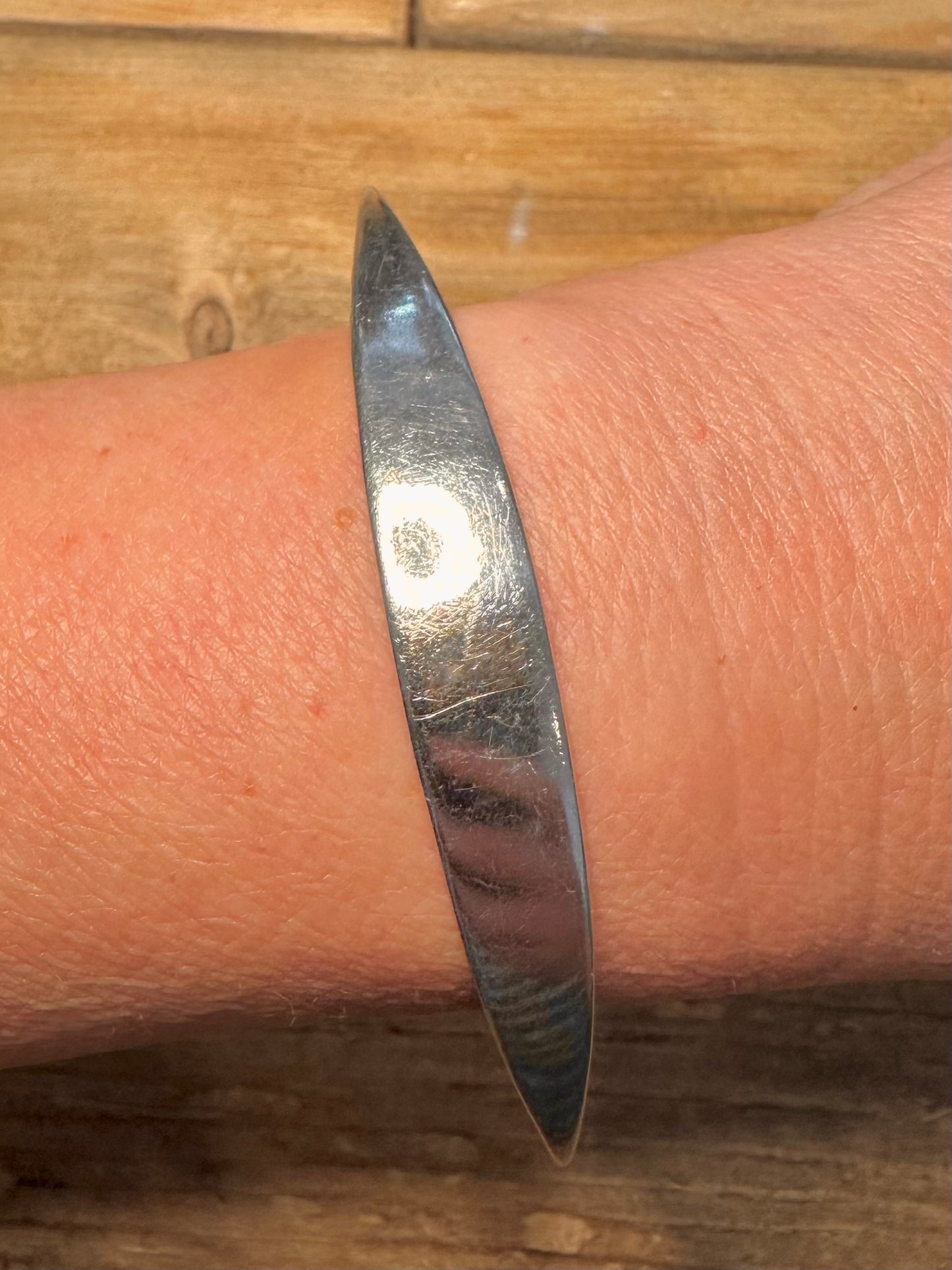 Vintage Abstract Shape 925 Silver Bangle