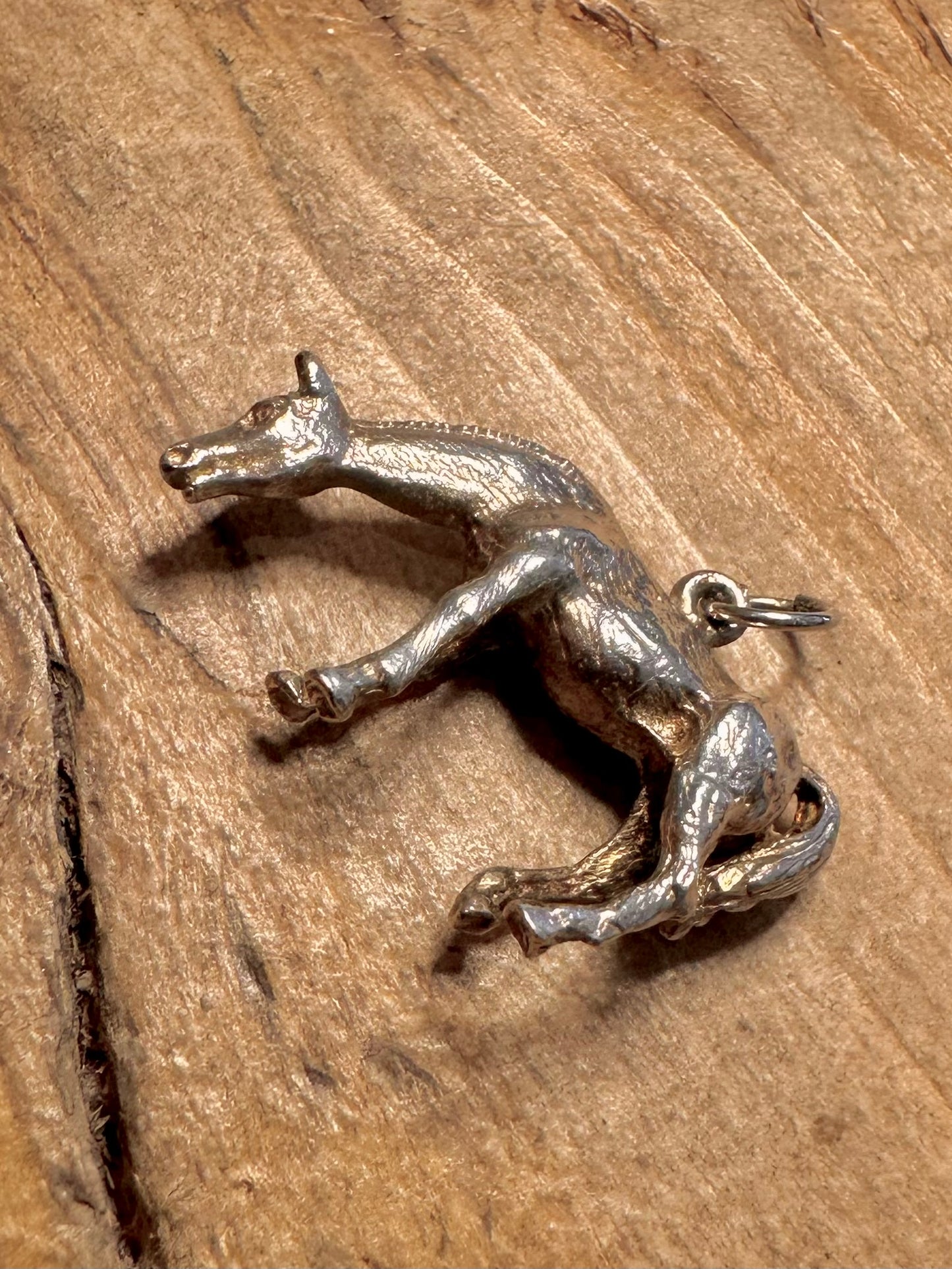 Vintage Large Horse 925 Silver Charm Pendant