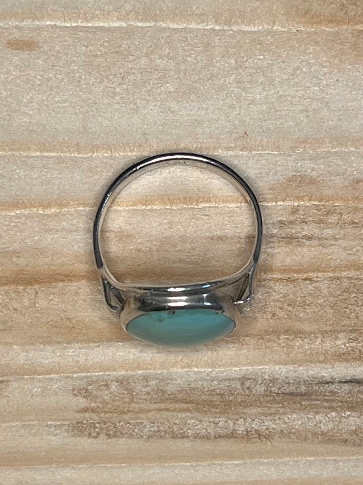 Oval Turquoise 925 Sterling Silver Size O1/2 Ring
