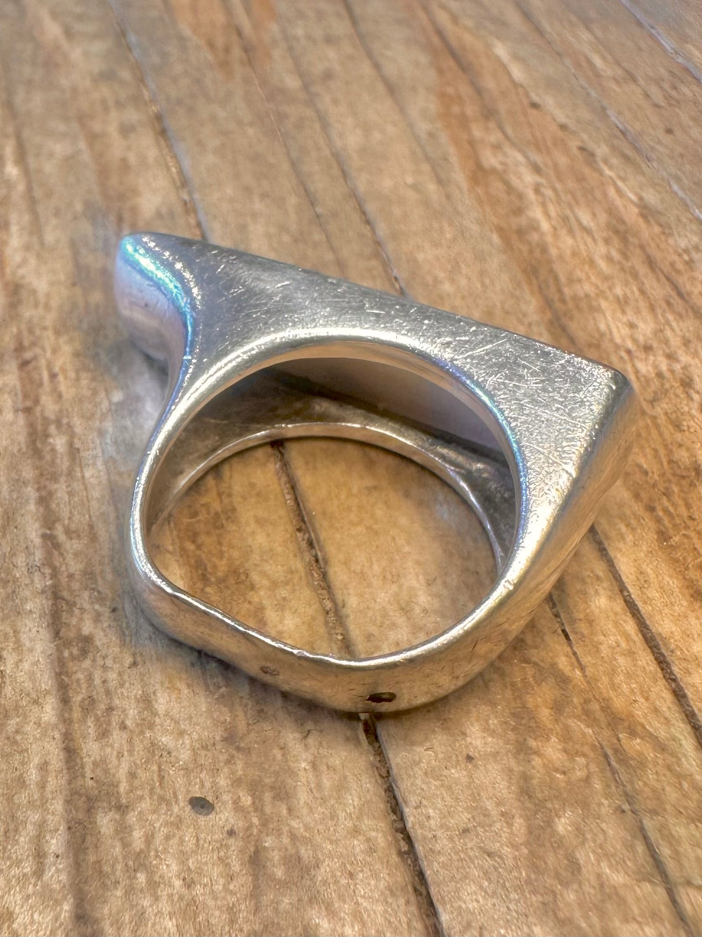 Abstract Mother of Pearl Bar 925 Sterling Silver Size O Ring