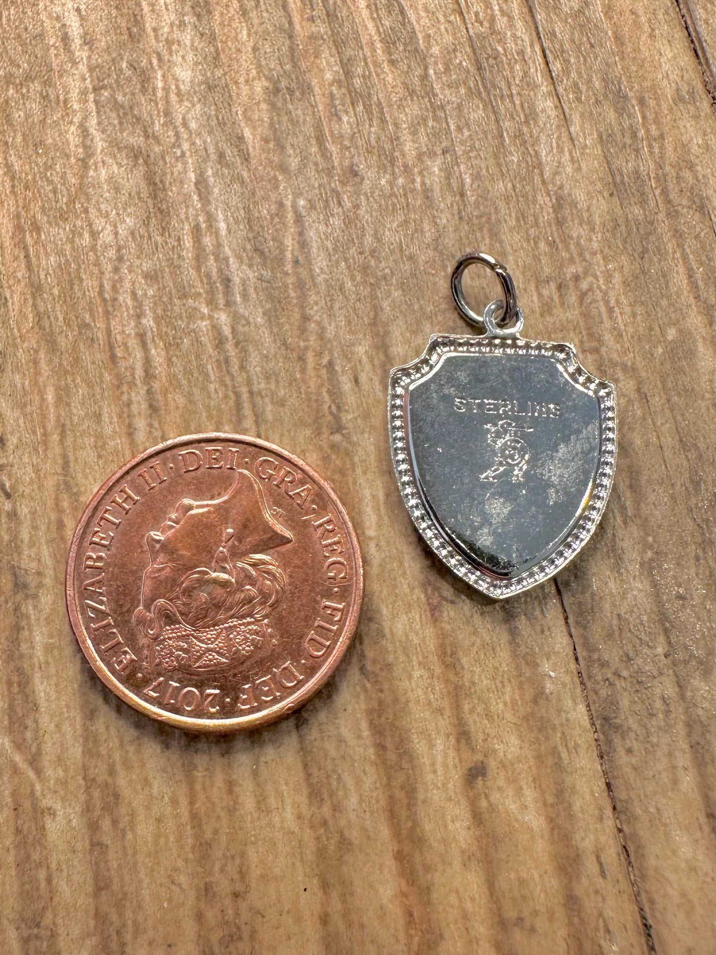Queen Mary Long Beech Shield 925 Sterling Silver Charm Pendant
