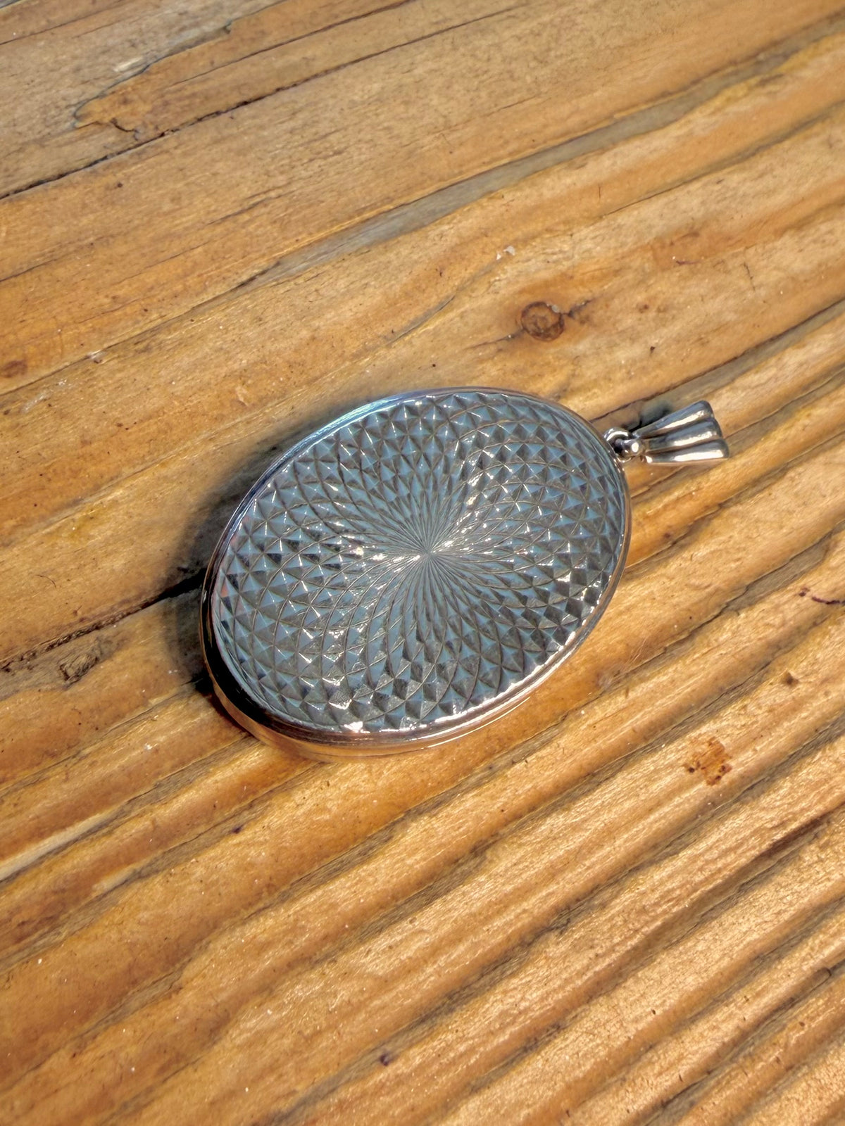 Oval Georg Jensen LTD Diamond Cut Locket 925 Sterling Silver Pendant