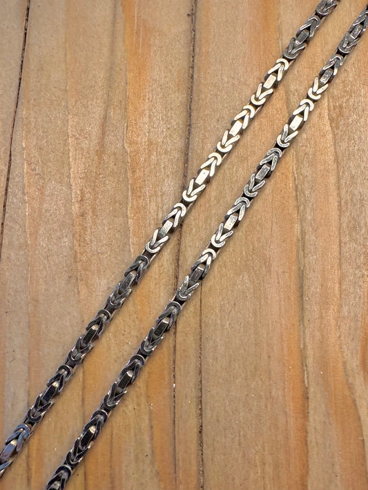 Vintage Byzantine Link Italy 925 Sterling Silver 23.5 inch Necklace