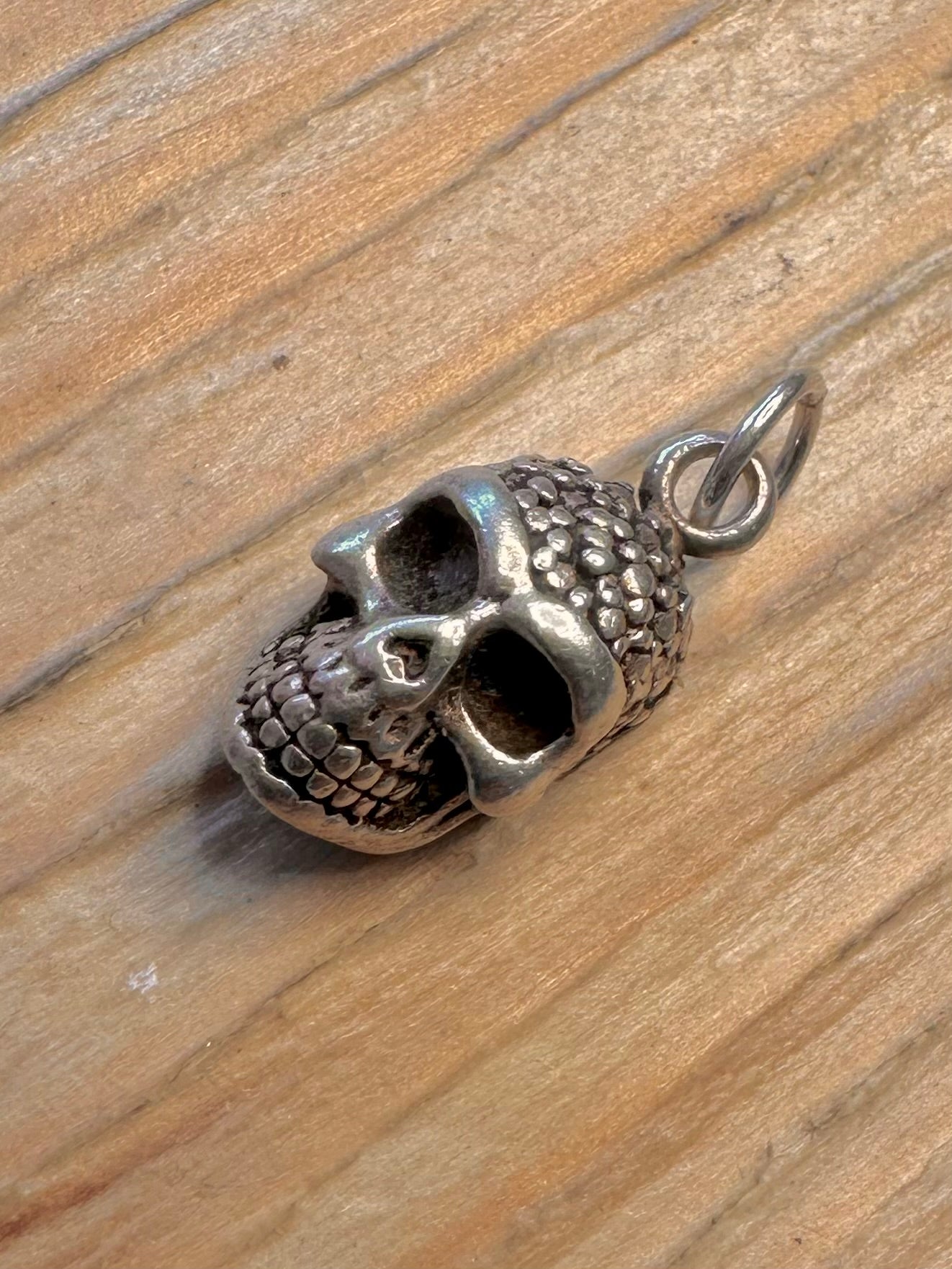 Vintage Skull 925 Sterling Silver Pendant