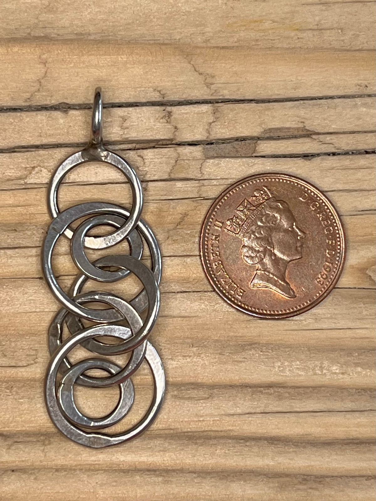 Interlocking Multi Circle 925 Sterling Silver Pendant