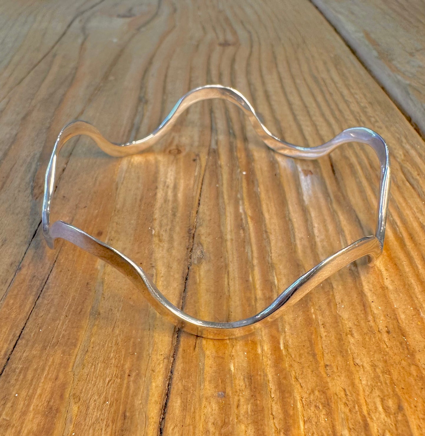 Wavy Full 925 Sterling Silver Bangle