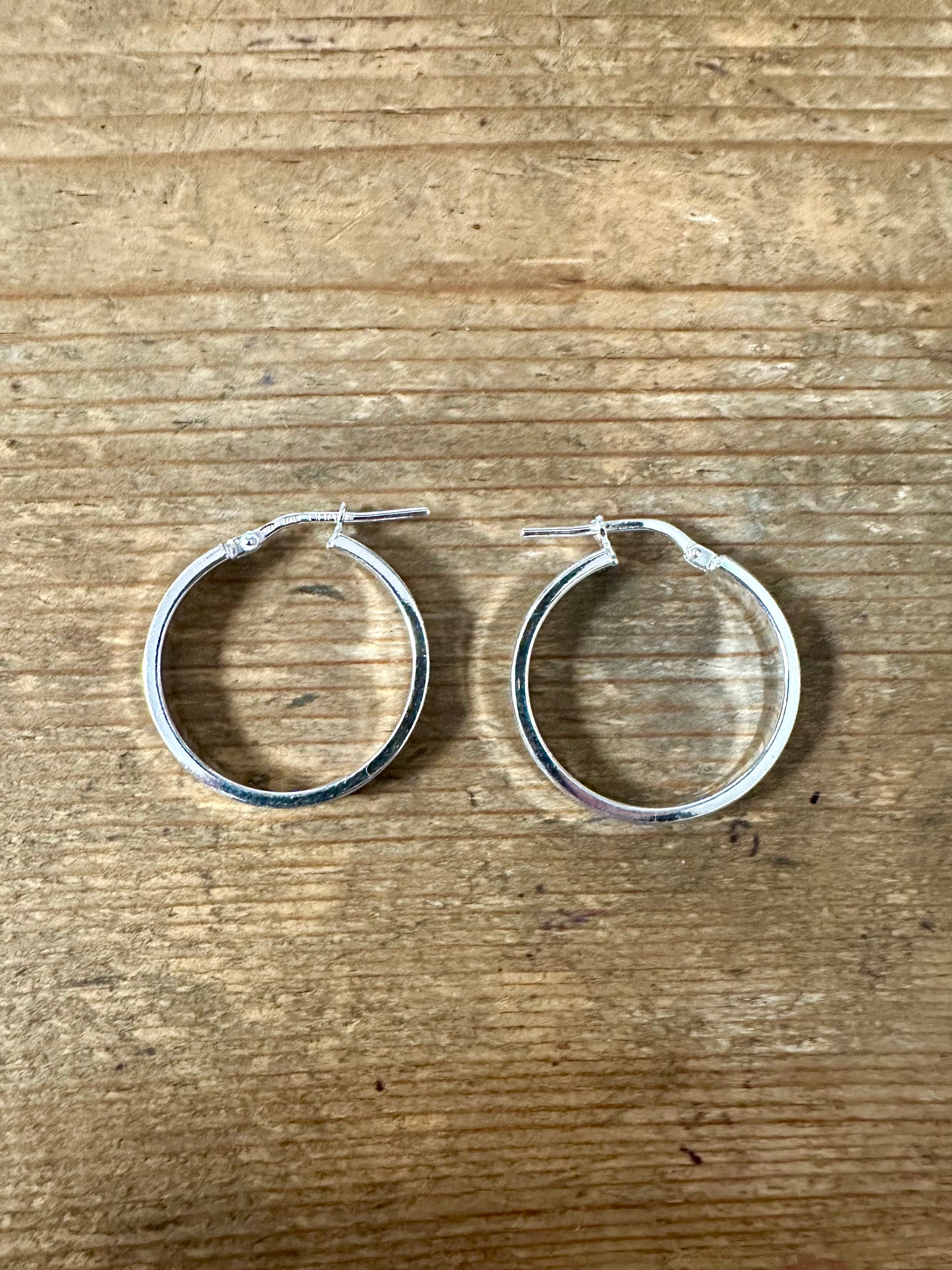 Modern Thick Italian Hoops 925 Silver Earrings