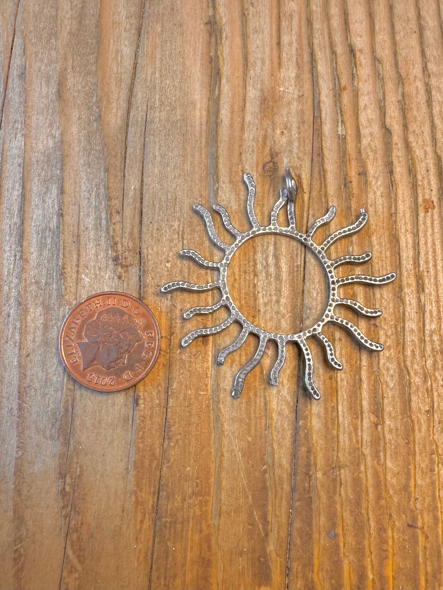 Abstract Sun 925 Sterling Silver Pendant