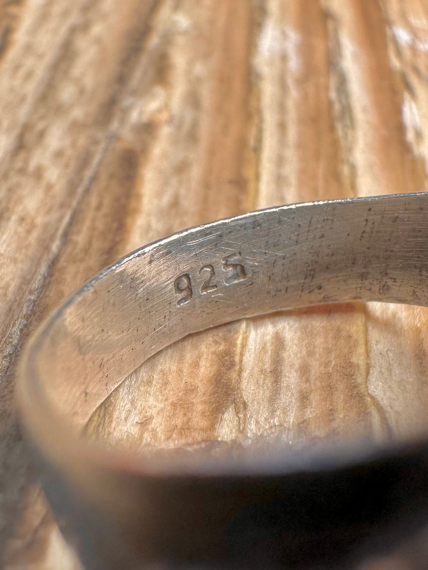 Vintage Lapis Tribal 925 Sterling Silver size P Ring