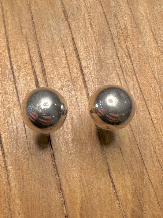 Vintage Ball Stud 925 Sterling Silver Earrings