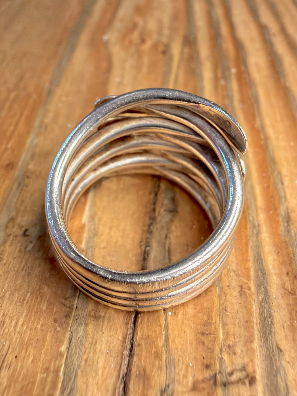 Multi Layer Overlapping 925 Sterling Silver Size K Ring