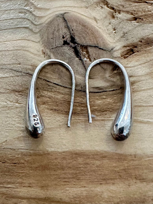 Modern Tear Drop 925 Silver Earrings