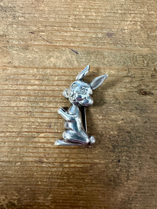 Vintage Bunny 925 Silver Brooch