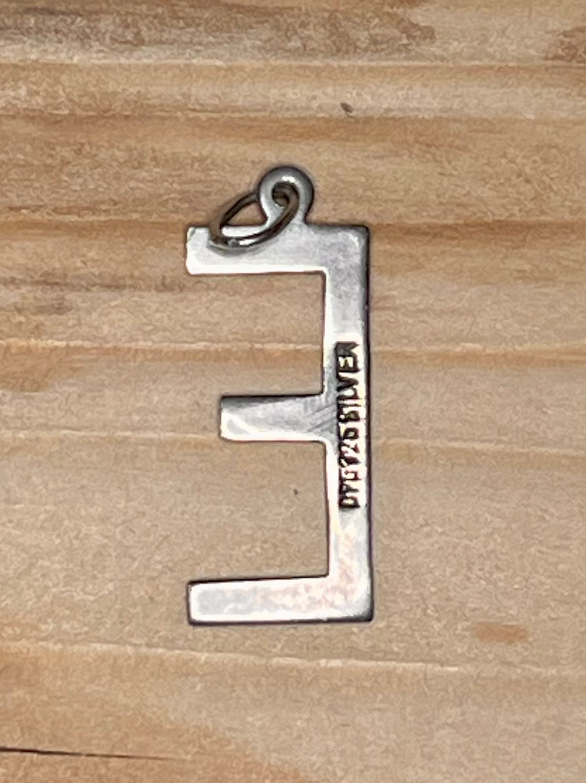 Textured E DPG Hallmark 925 Sterling Silver Pendant