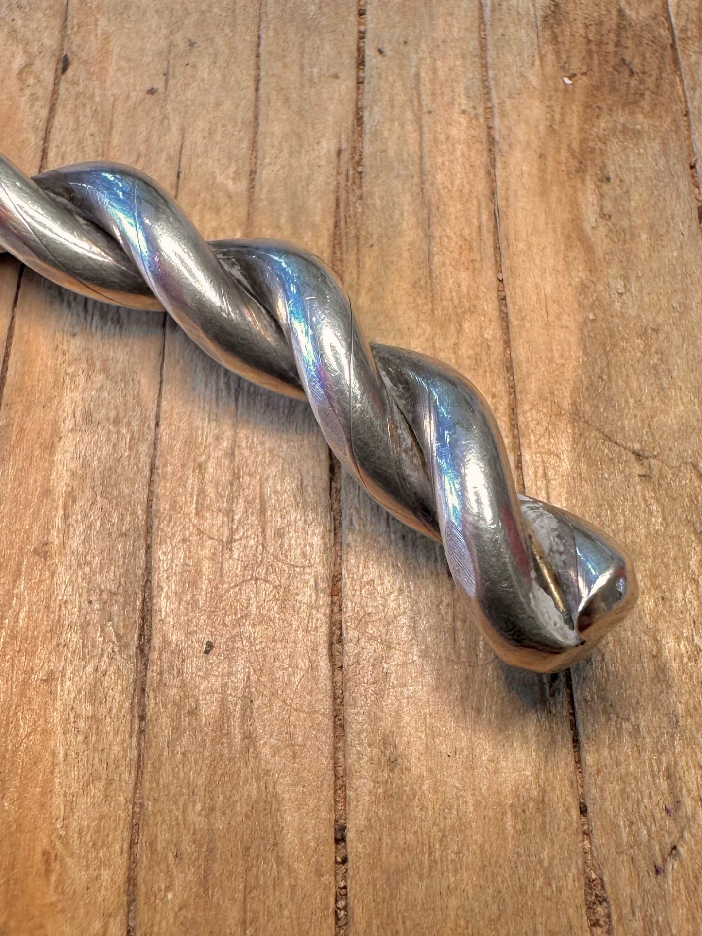 Vintage Chunky Solid Twisted Collar 925 Sterling Silver Necklace