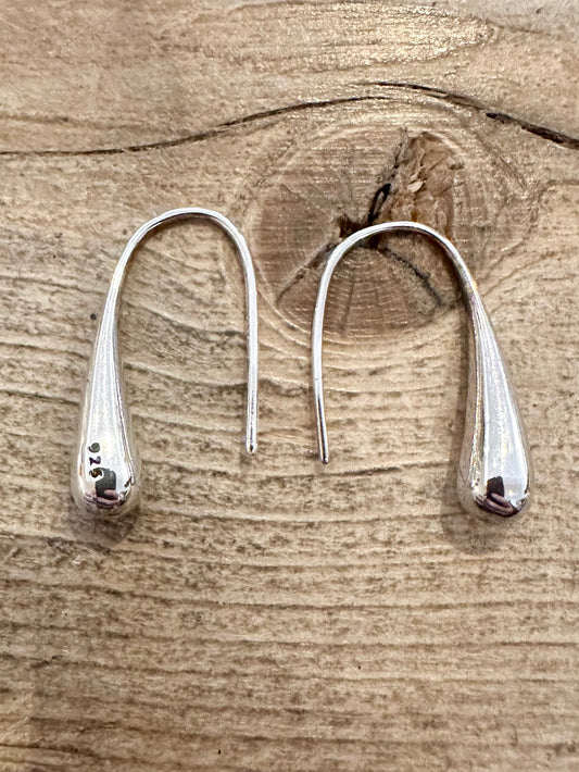 Abstract Tear Drop 925 Silver Earrings