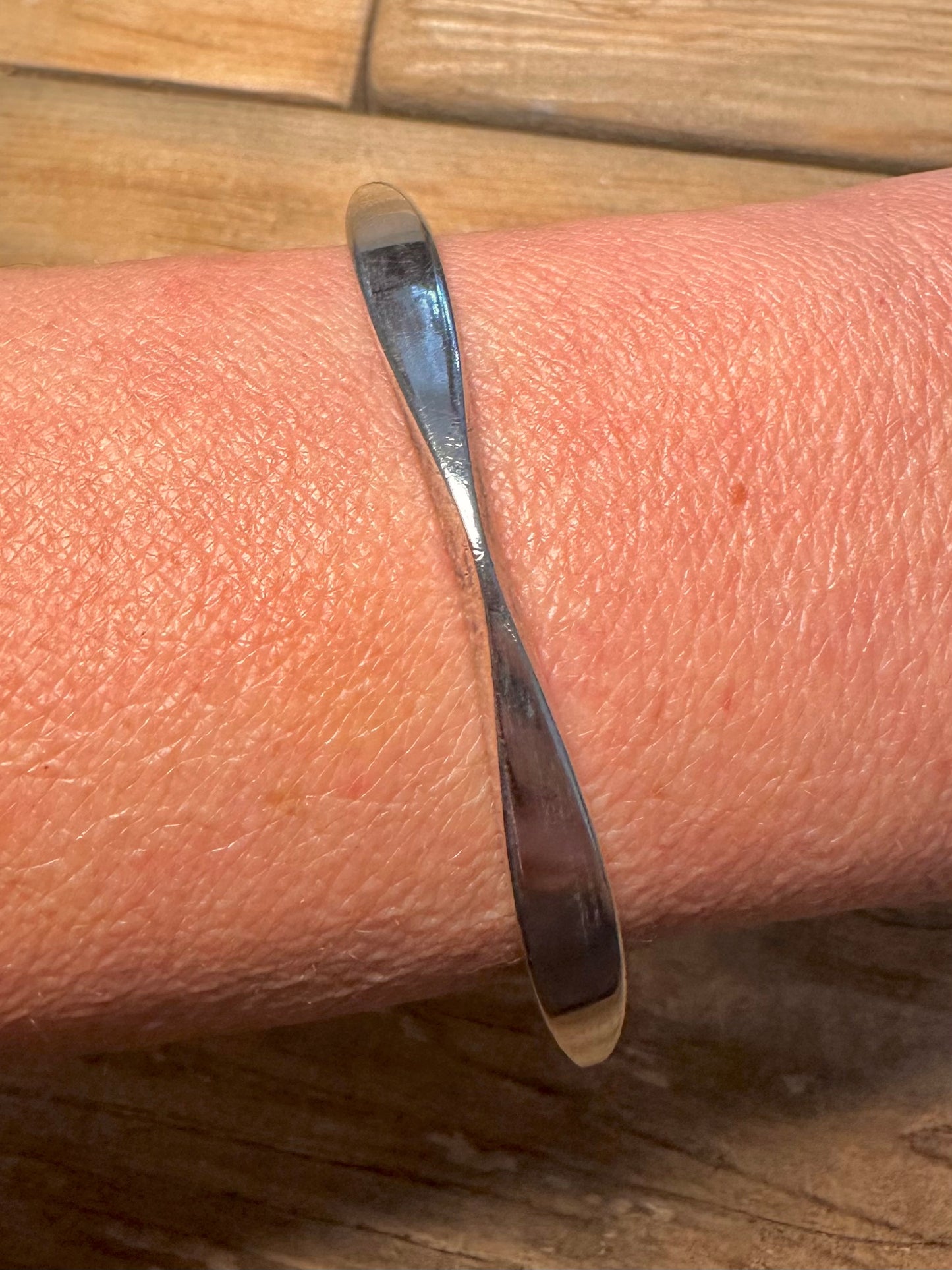 Abstract Shaped 925 Silver Bangle