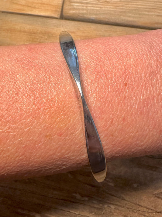 Abstract Shaped 925 Silver Bangle