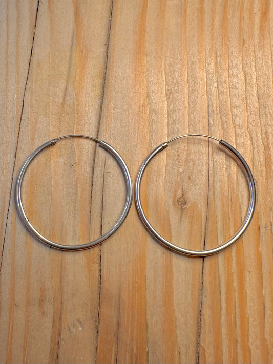 Vintage Hoop 925 Silver Earrings