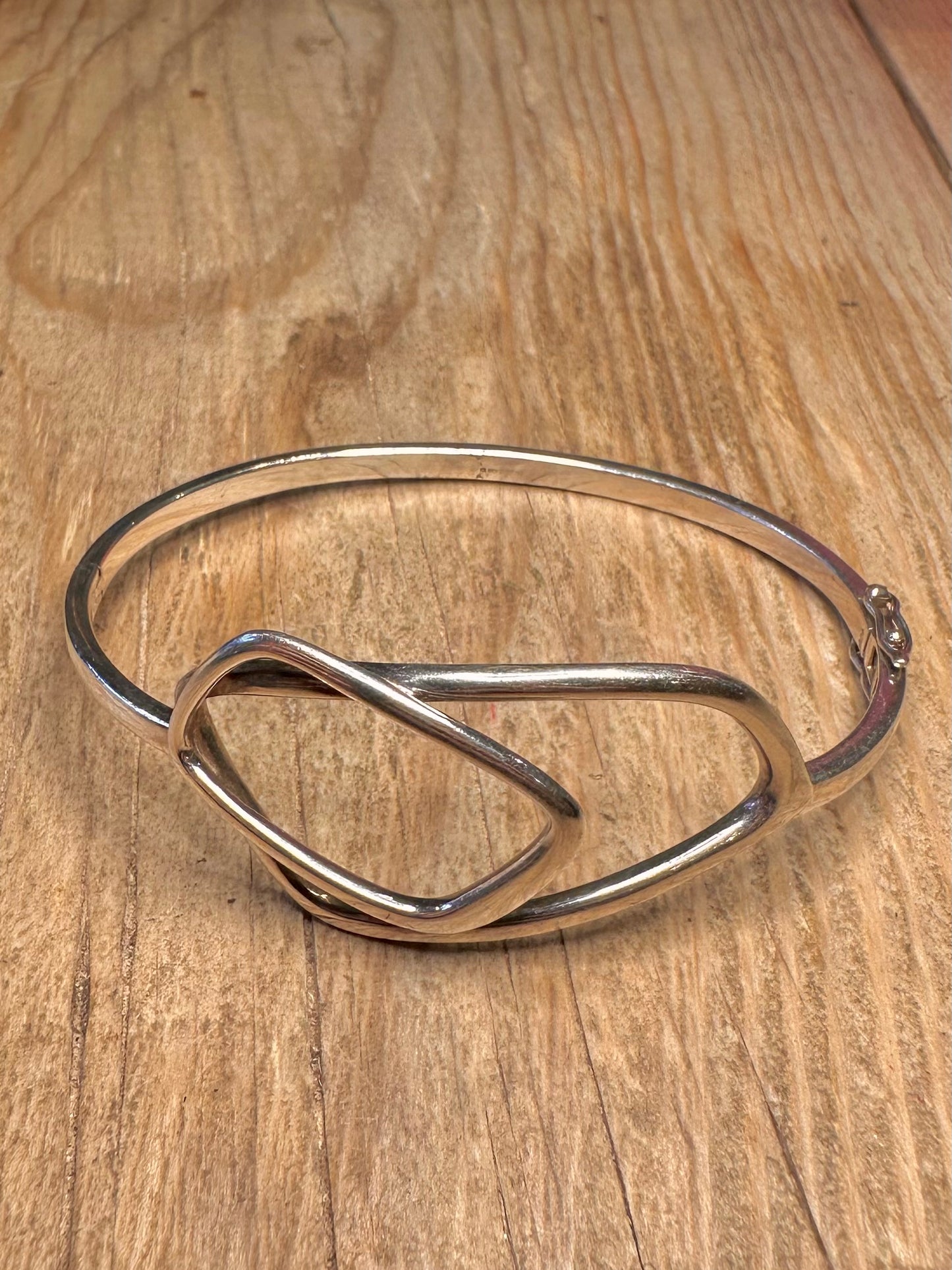 Abstract Square 925 Sterling Silver Bangle