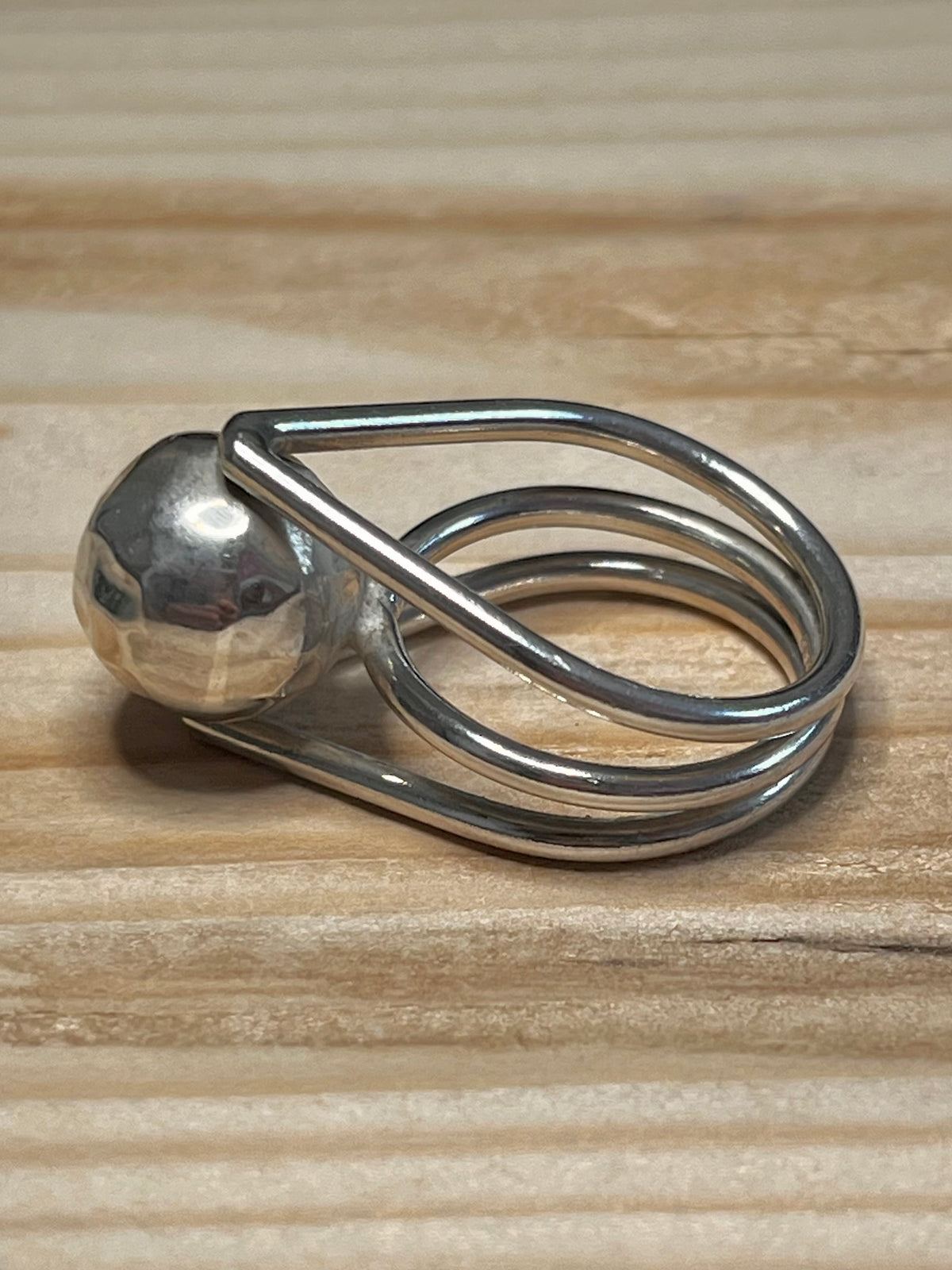 Geometric Sphere Multi Band 925 Sterling Silver Size M1/2 Ring