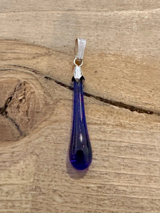 Vintage Blue Glads 925 Silver Pendant