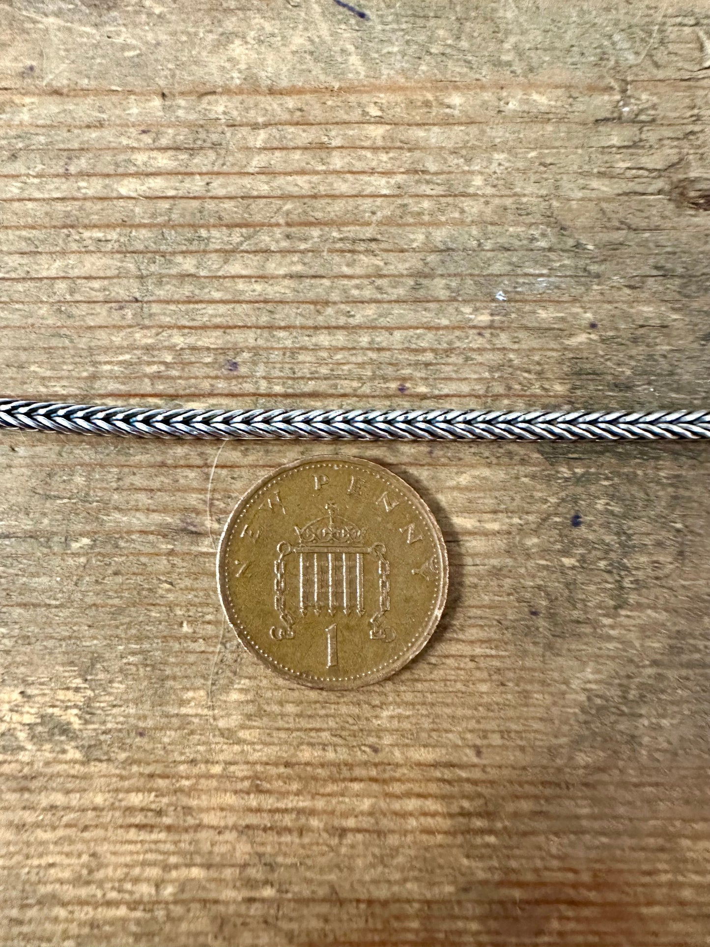 Modern 2006 Fox Rail Chain 925 Silver 17.8 inch Necklace