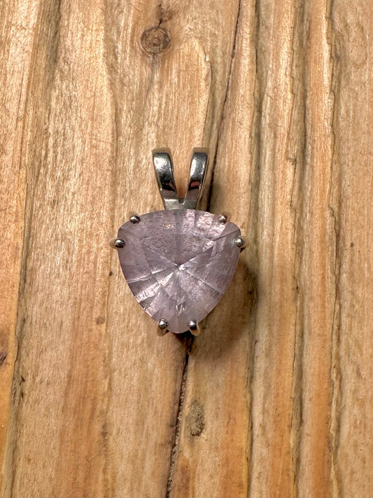 Vintage Amethyst Dreieck 925 Sterling Silber Anhänger
