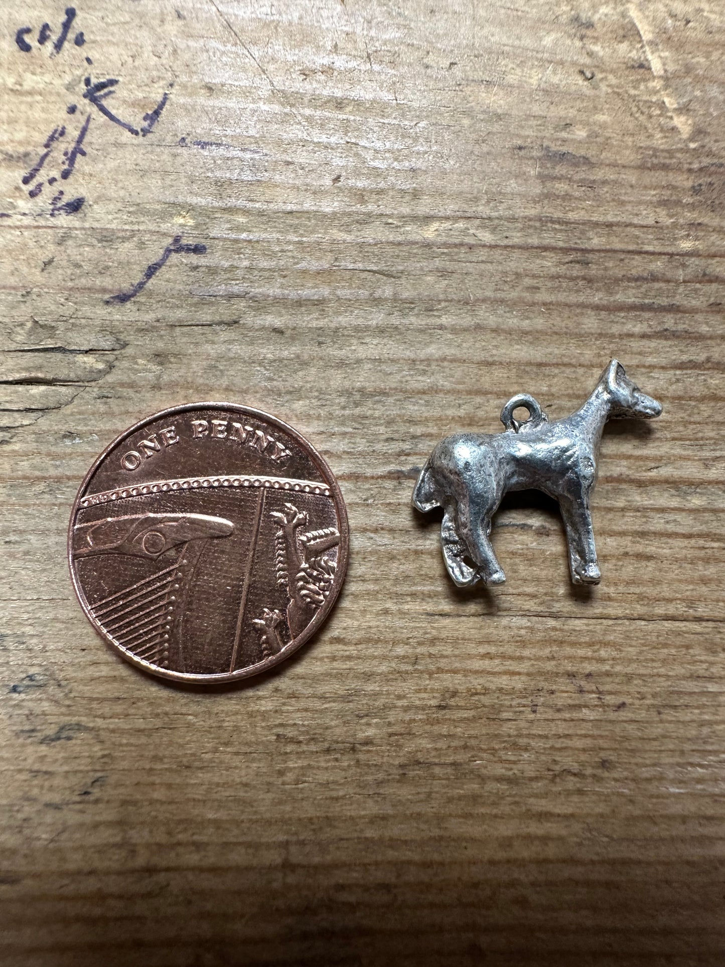 Vintage Dog Silver Charm Pendant