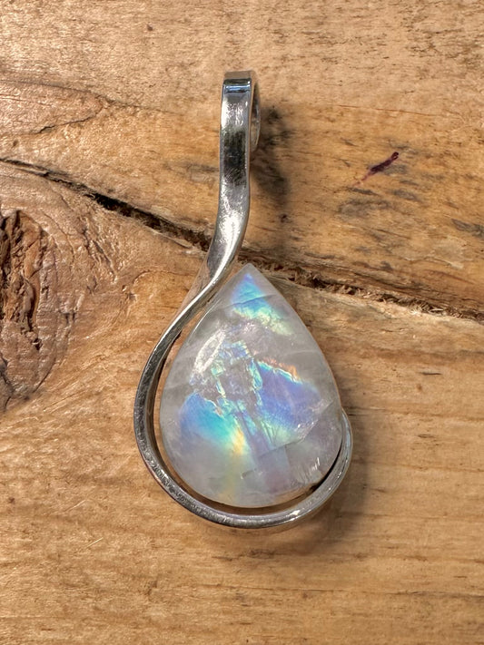 Abstract Moonstone 925 Silver Pendant