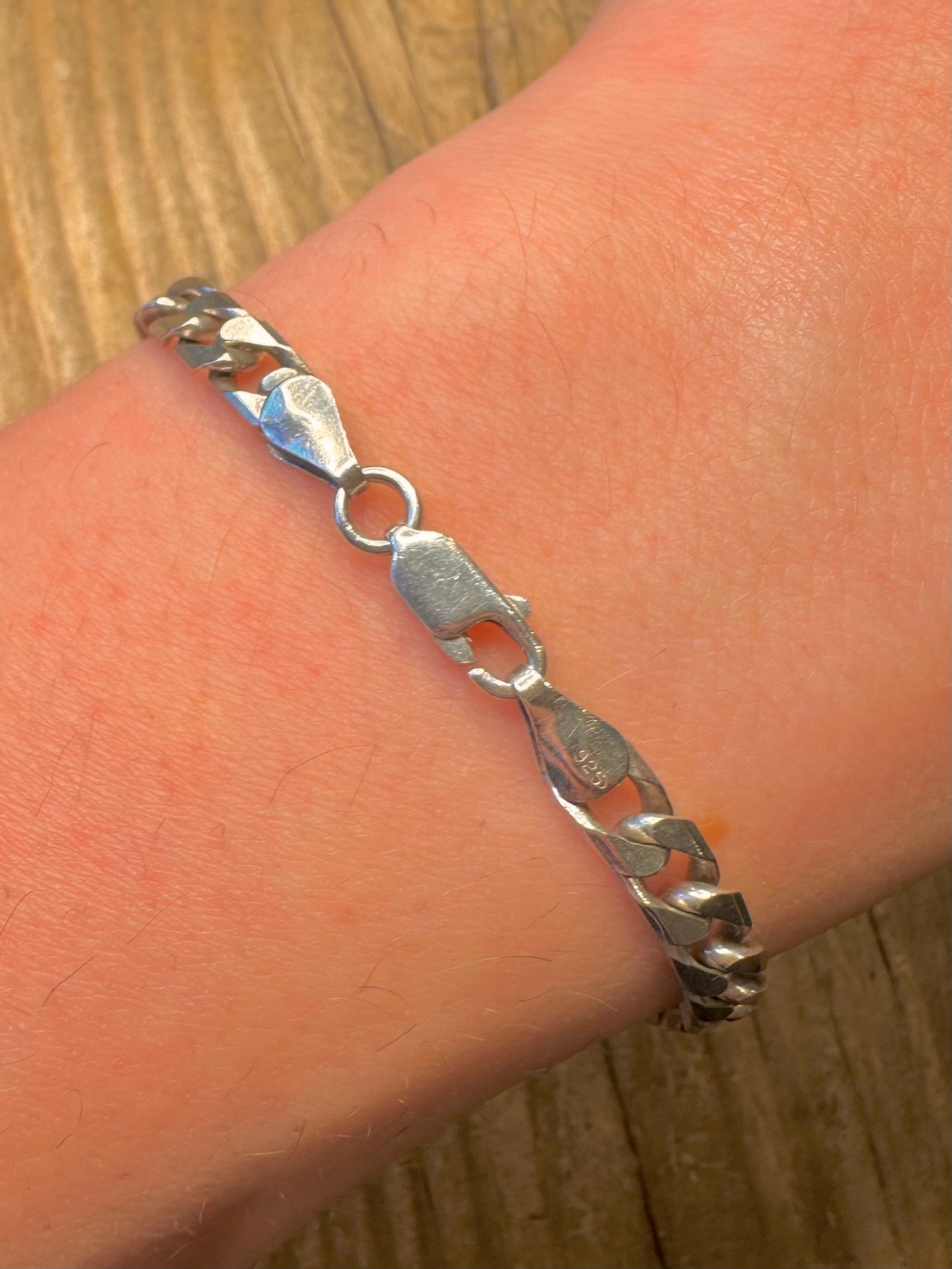 Vintage Panzerkette 925 Sterling Silber 8,5 Zoll Armband