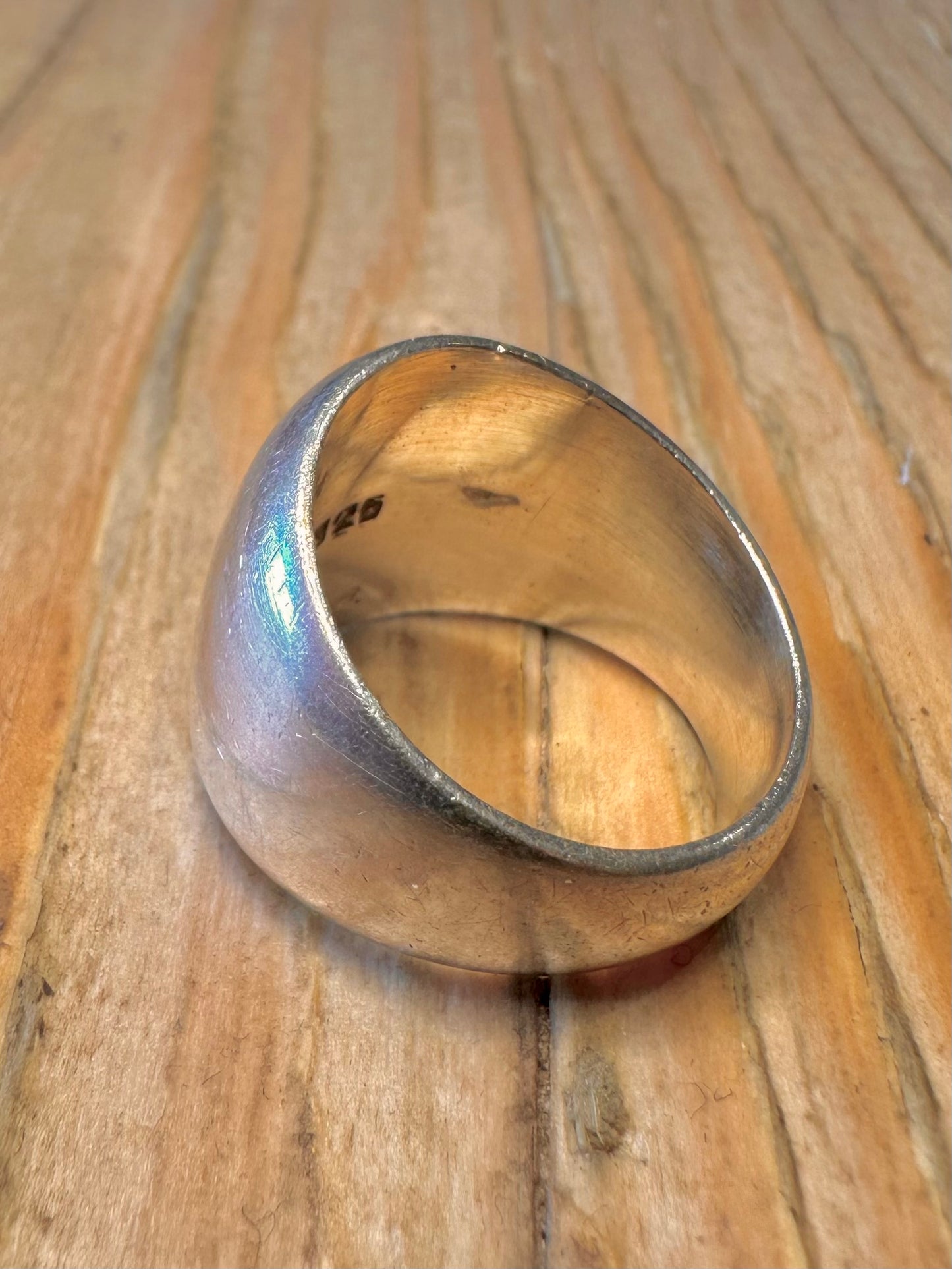 Vintage Chunky Dome 925 Sterling Silver Size P Ring