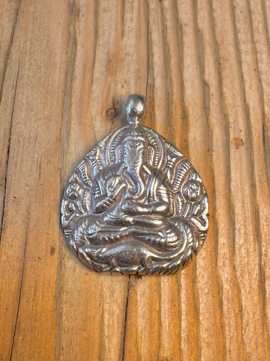 Large Ganesha Intricate 925 Sterling Silver Pendant