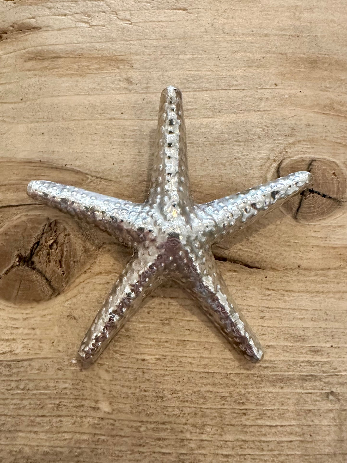 Abstract Large Textured Star Fish 925 Silver Pendant