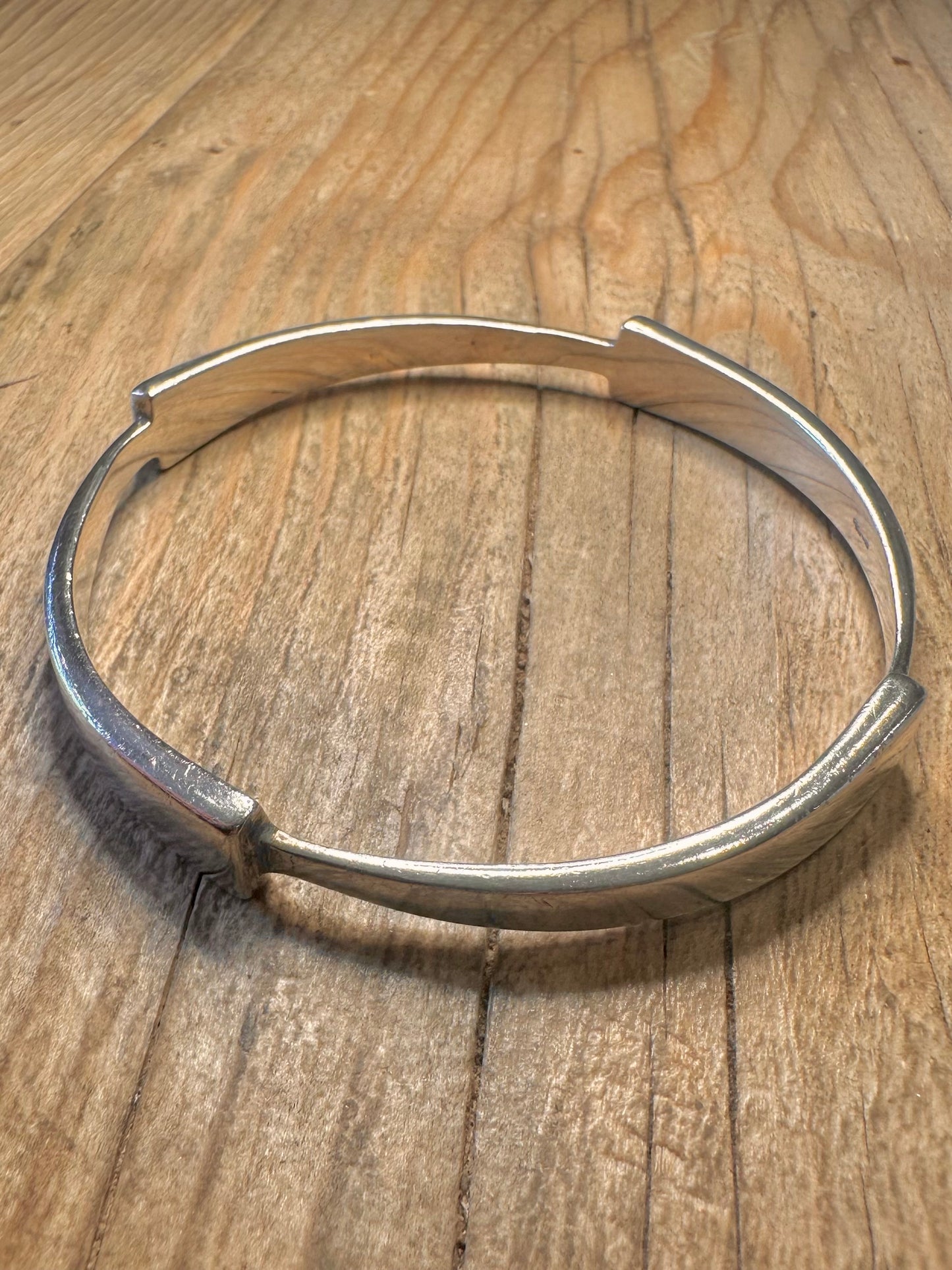 Abstract Heavy 925 Sterling Silver Bangle