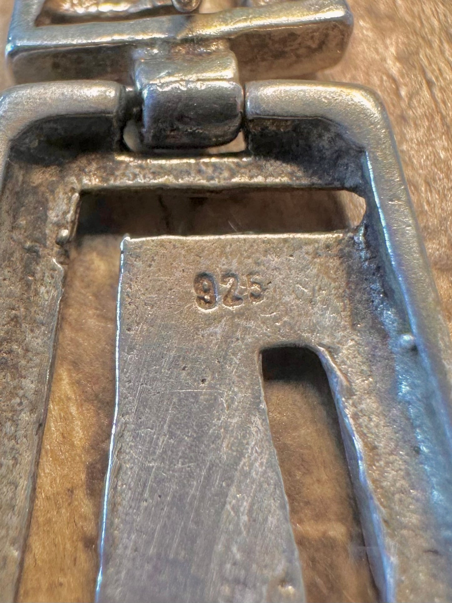 Greek Key Hinged Dangle 925 Sterling Silver Earrings