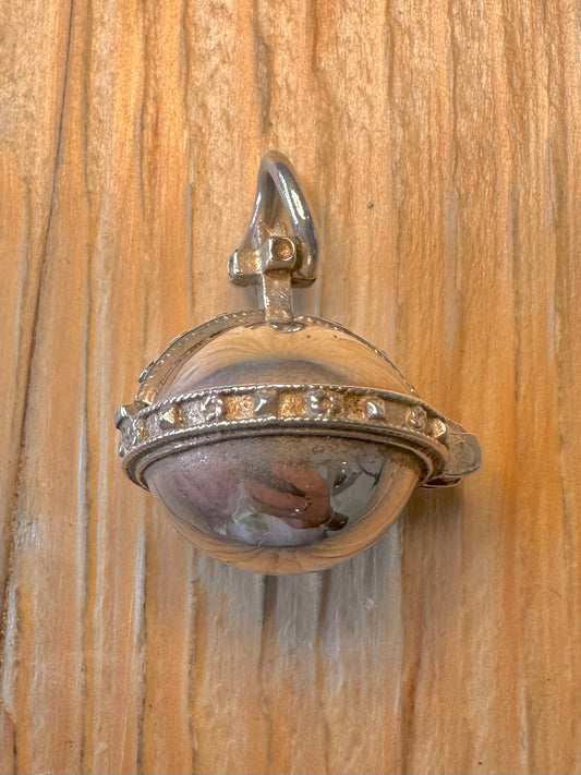 Vintage 1977 Royal Jubilee Coronation Orb 925 Sterling Silver Pendant
