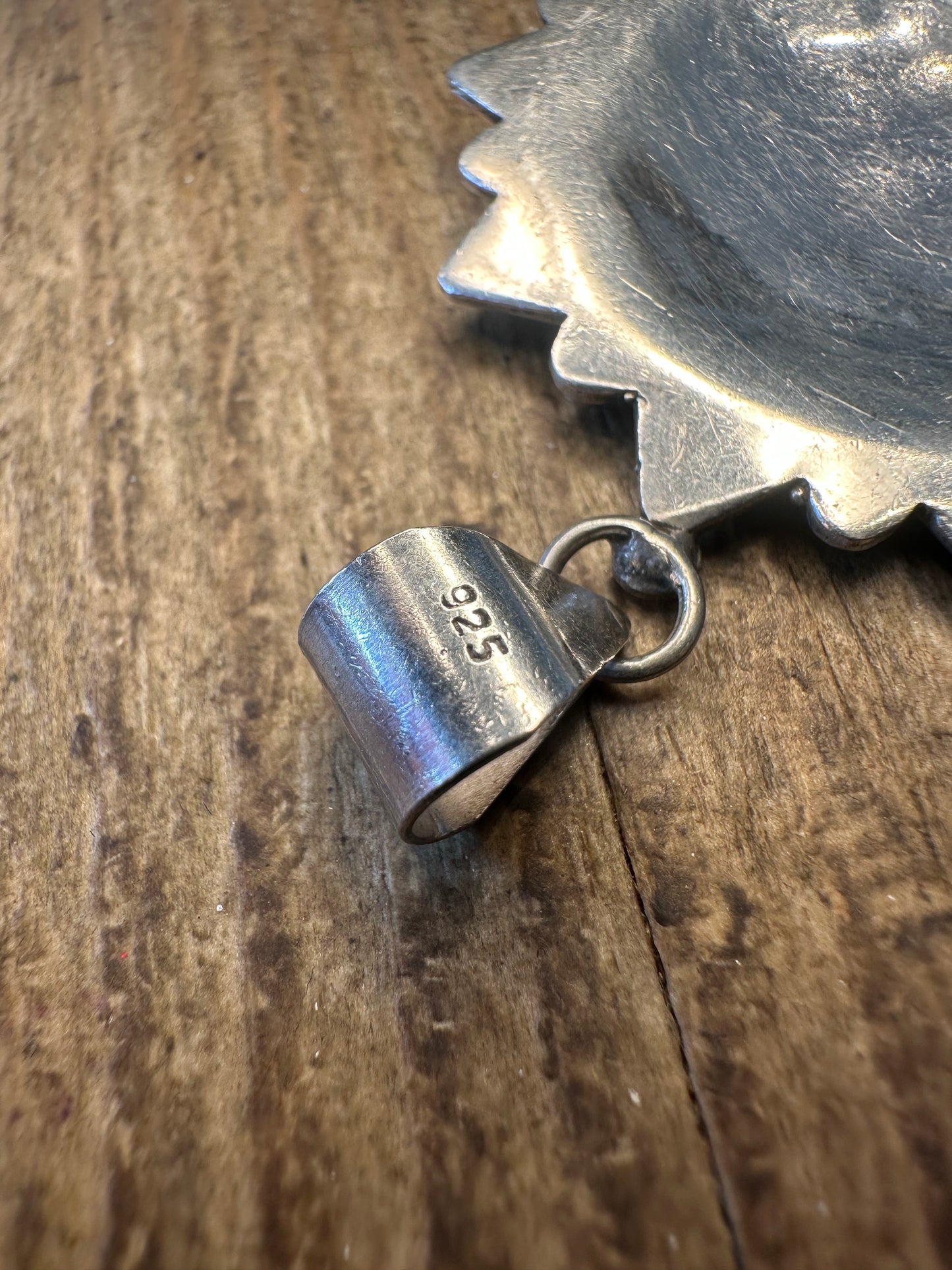 Large Decorative Boho 925 Sterling Silver Pendant