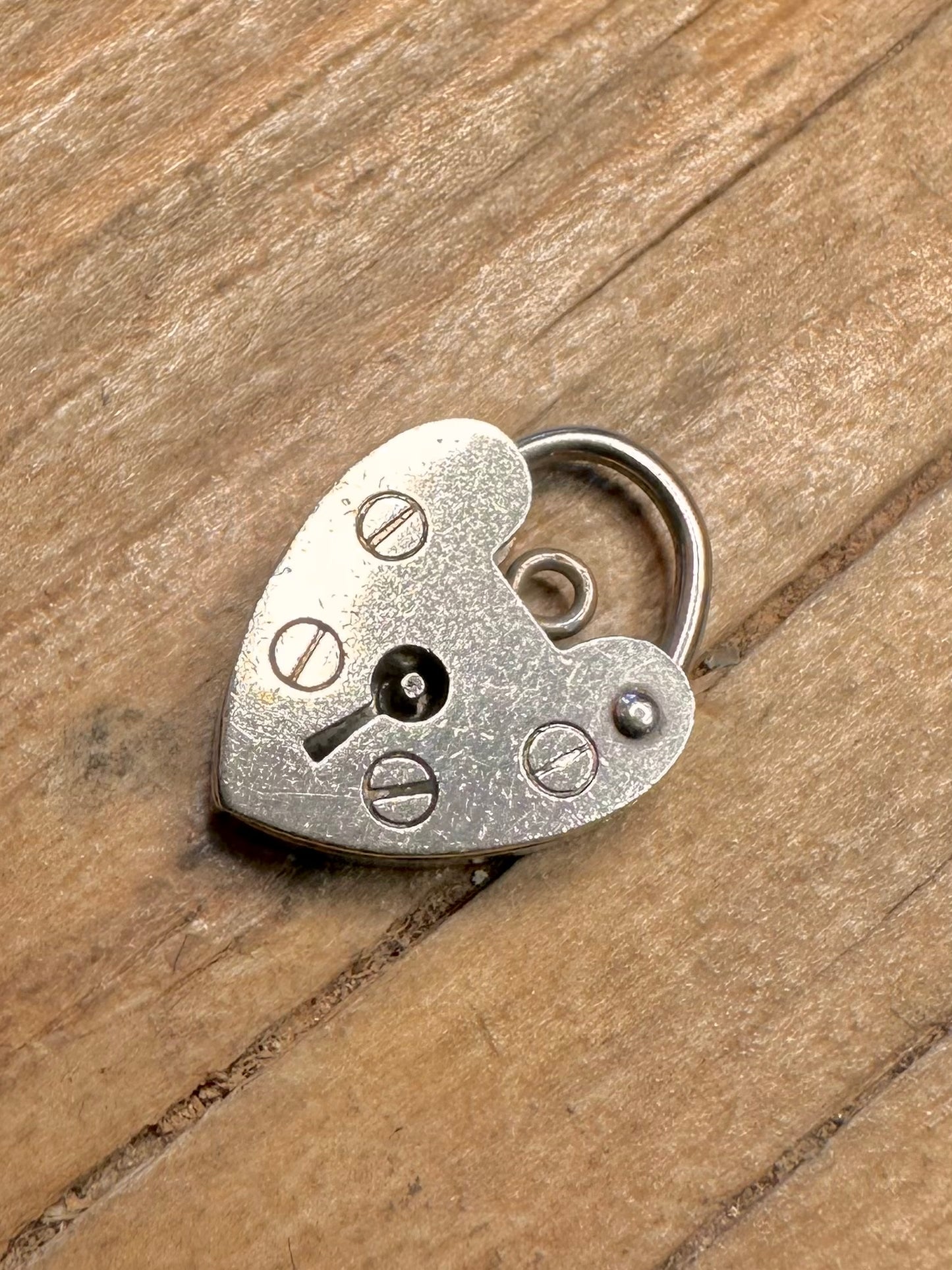 Vintage 1977 Heart Padlock 925 Sterling Silver Pendant