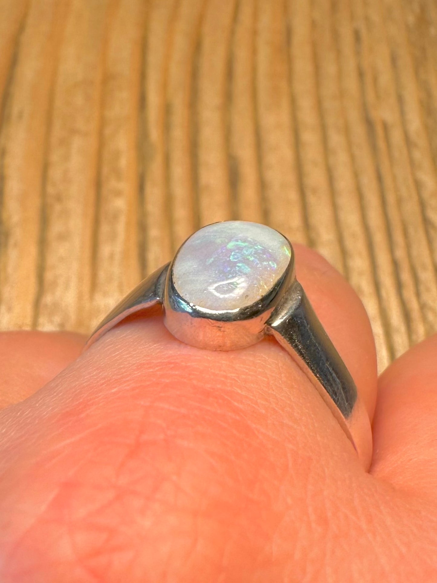 Opal 925 Sterling Silver Size X1/2 Ring