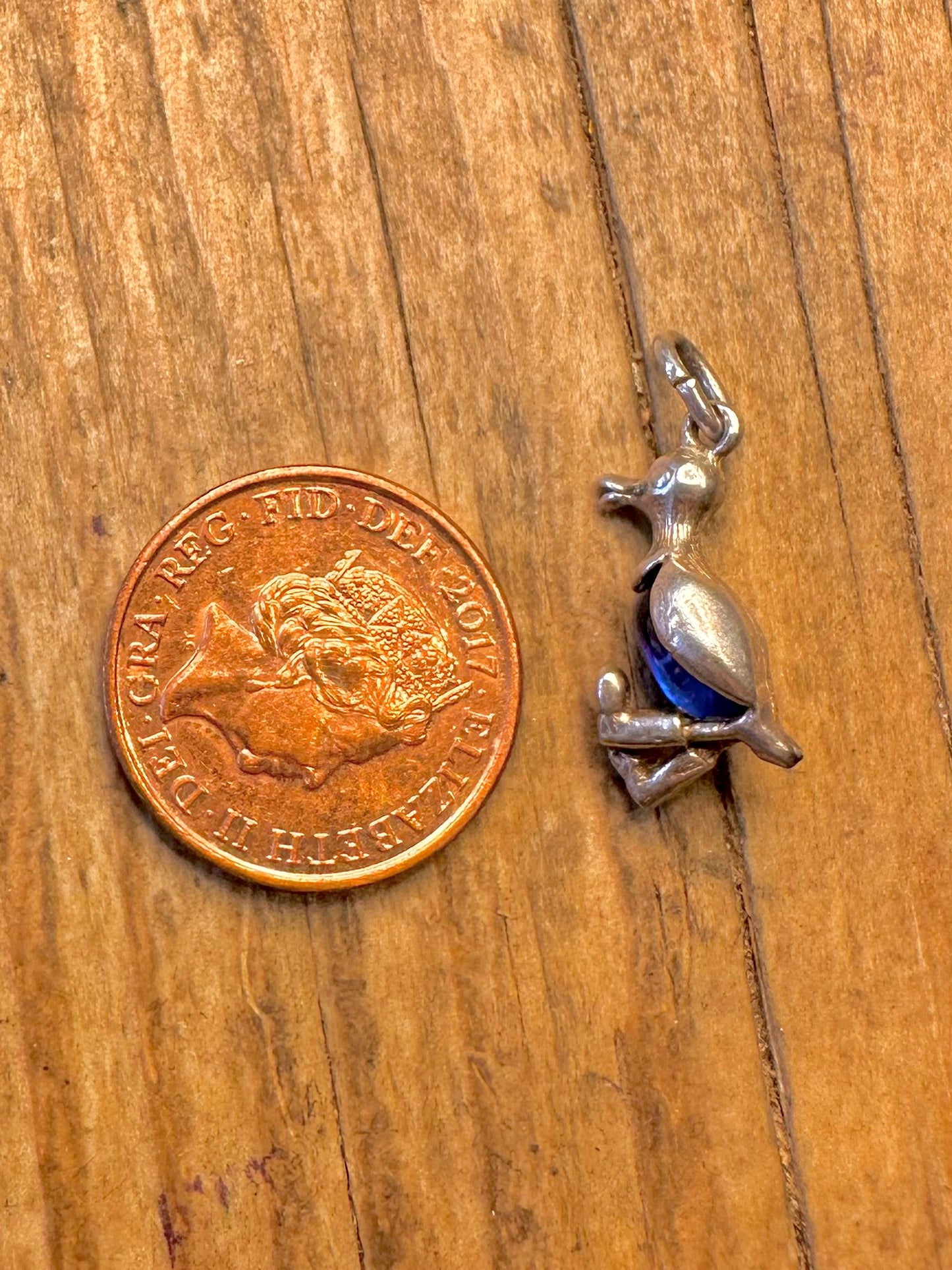 Blue Belly Duck 925 Sterling Silver Charm Pendant