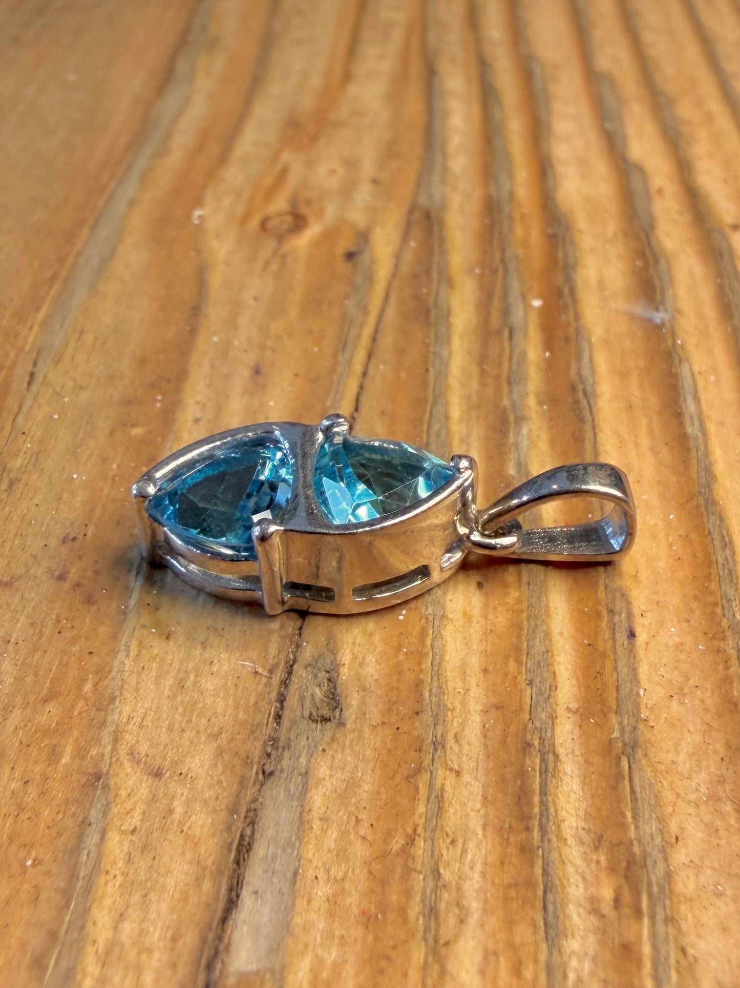 Abstract Blue CZ 925 Sterling Silver Pendant